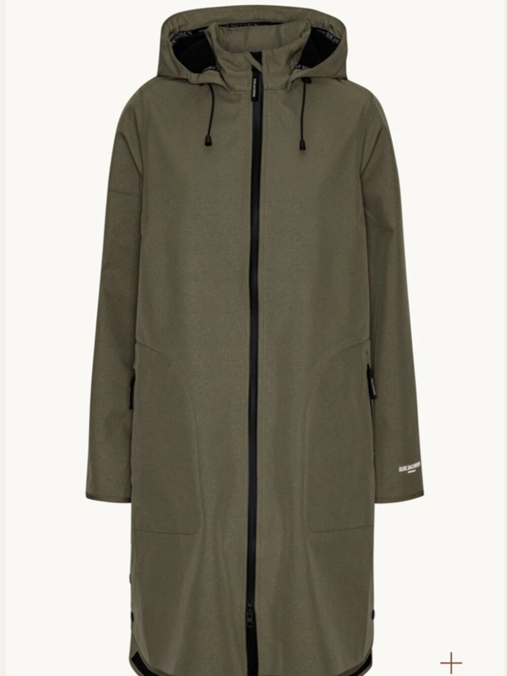 Ilse Jacobsen Hornbaek SOFTSHELL RAINCOAT A-LINE - ARMY Size 38 (US Size 8)